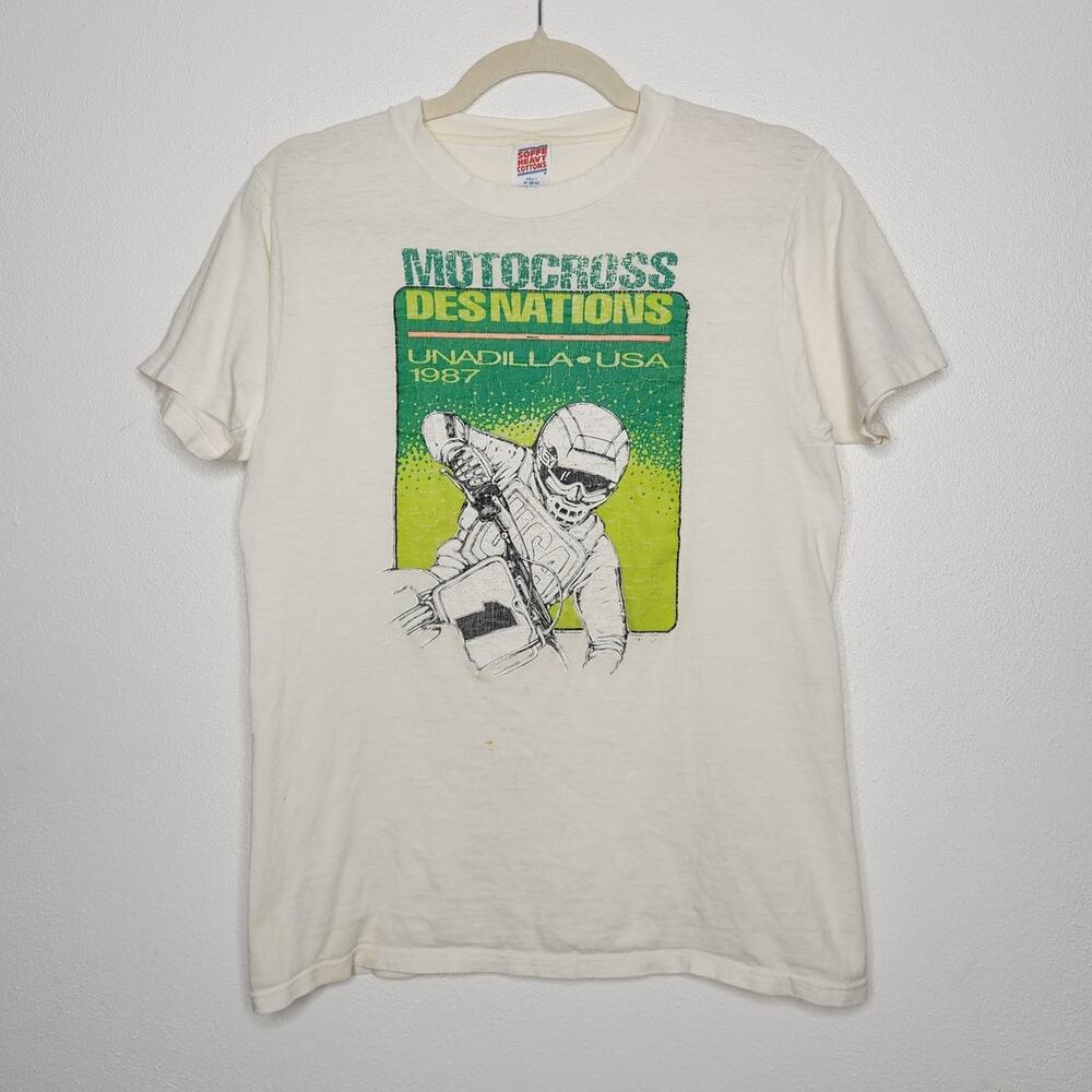 Vintage Motorcross Dirtbike Single Stitch Distressed 80s 70s Medium Racing